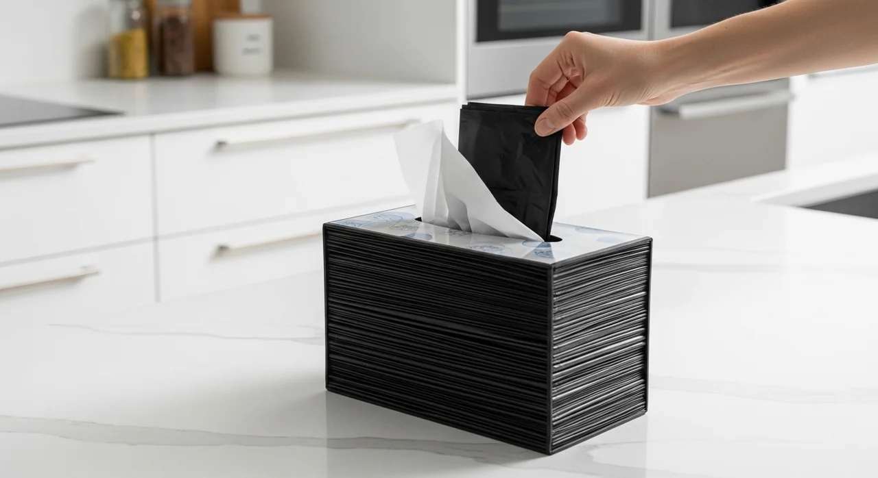 티슈 뽑기 방식: 수납함 활용하기