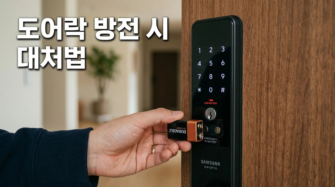 도어락 방전 시 대처법: 9V 건전지로 즉시 문 여는 초간단 노하우