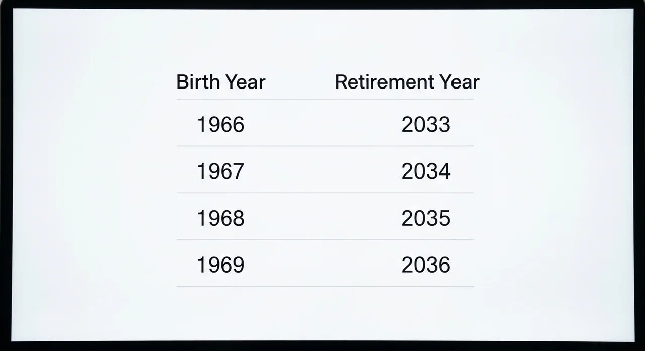 66년생부터 69년생까지의 연도별 정년연장 적용 일정