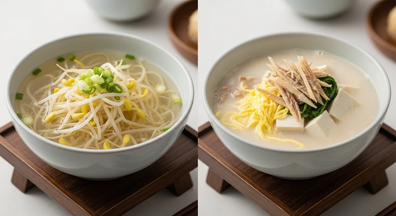 최고의 국물 요리 비교: 콩나물국 vs 북어국
