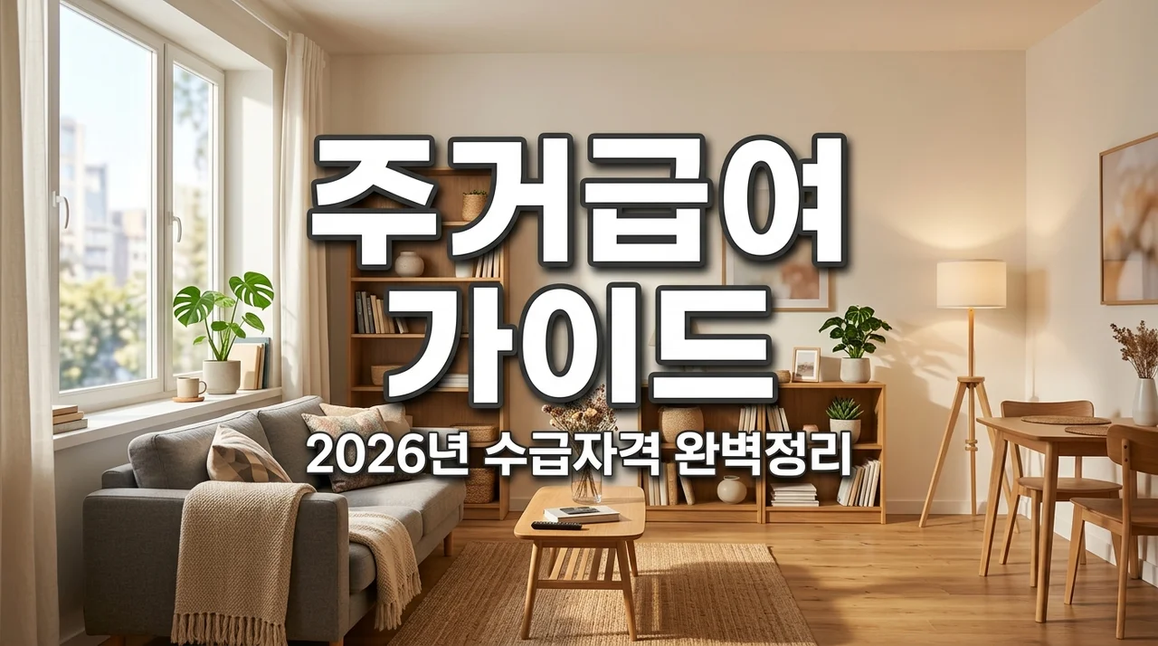 2026년 주거급여 수급자격 기준 및 신청 방법: 지원 금액과 서류 총정리