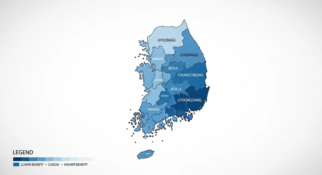 거주 지역별 임차급여 지원 금액 (최대 지급액)
