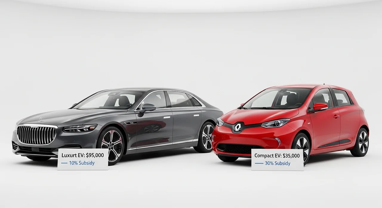 차량 가격에 따른 보조금 지급 구간 비교