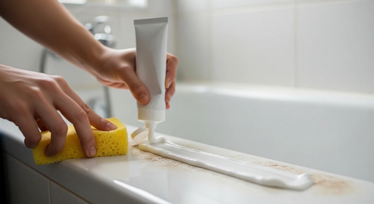 욕조 물때 고민, 치약 하나면 충분해요