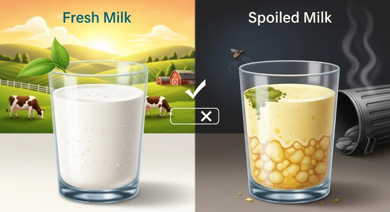 한눈에 보는 상한 우유 자가 진단표