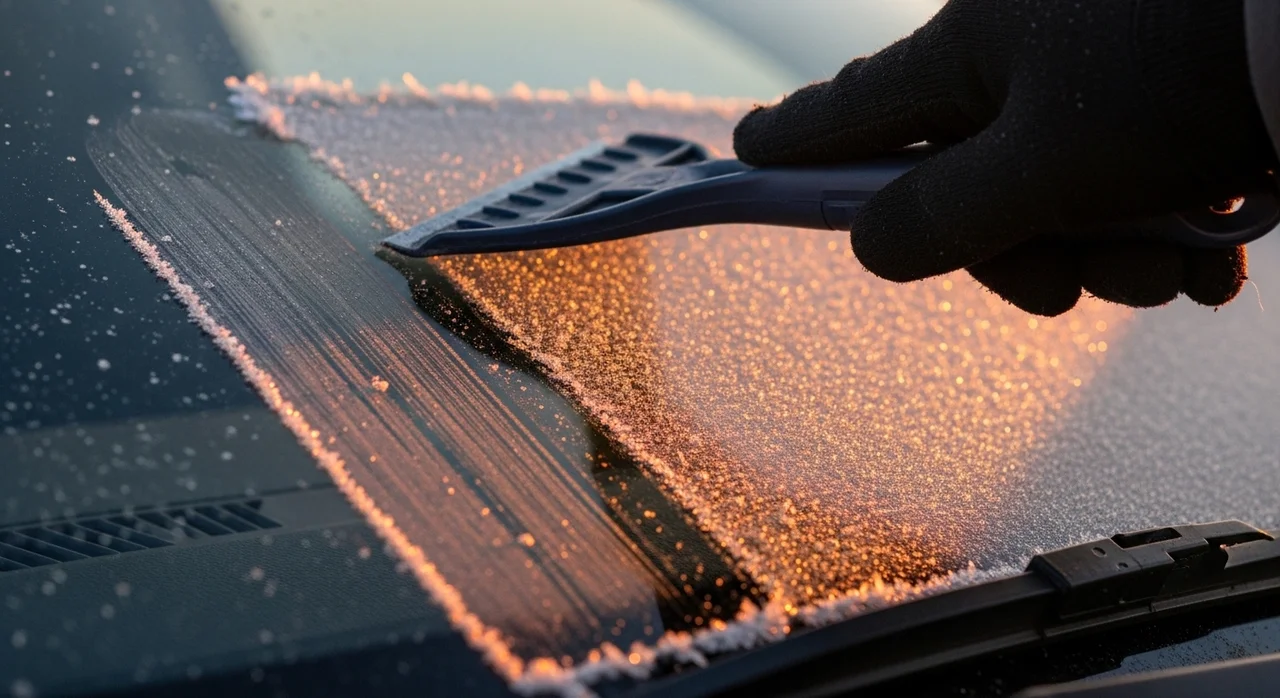바쁜 아침, 꽁꽁 얼어붙은 자동차 유리 성에 5분 만에 해결하기