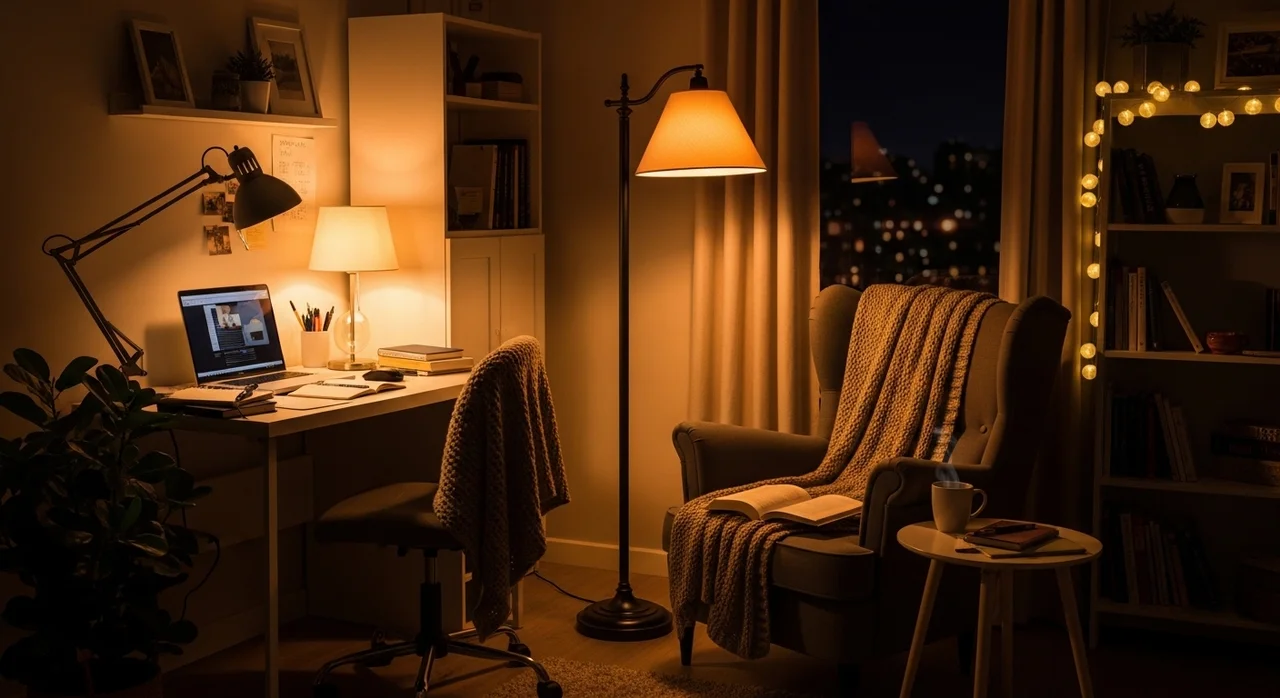 공간을 넓게 만드는 컬러와 조명 활용