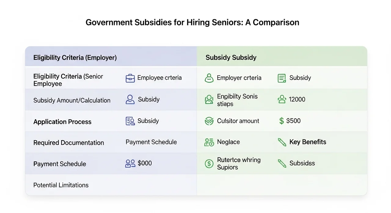 2026년 주요 어르신 고용 지원금 종류 한눈에 보기