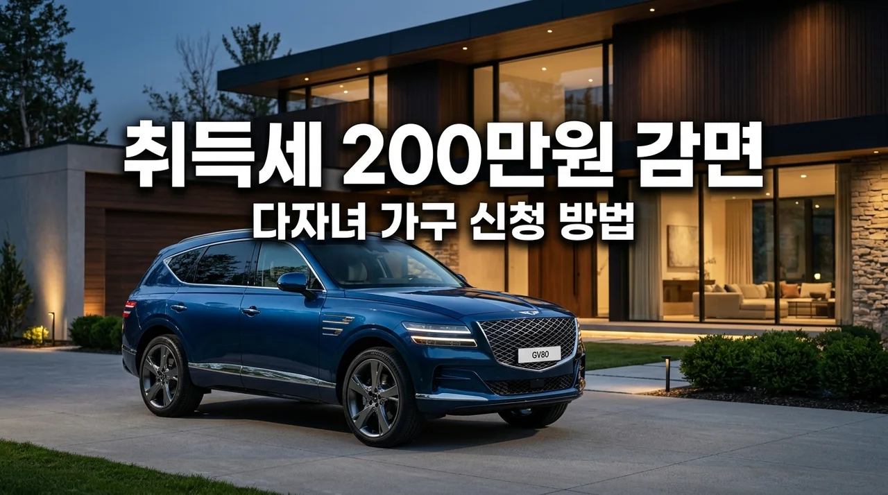 다자녀 자동차 취득세 감면 2026 혜택 대상과 신청 방법 완벽 가이드