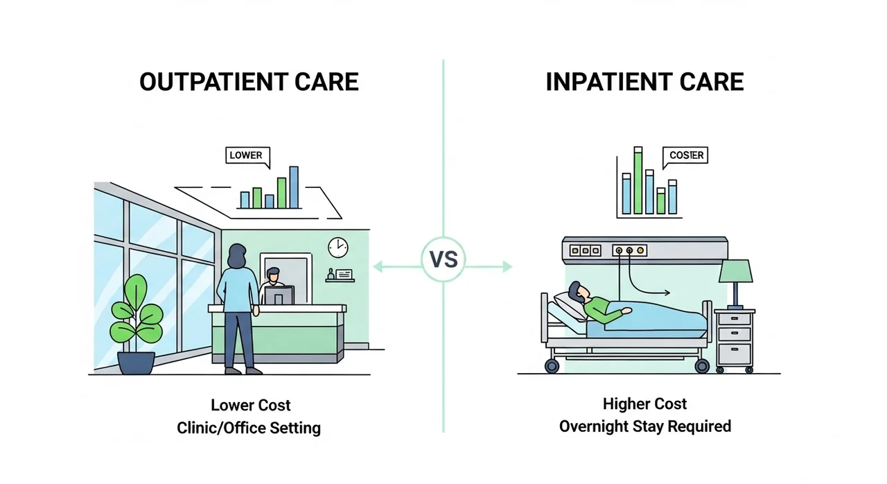 외래 진료 vs 입원 진료 비교