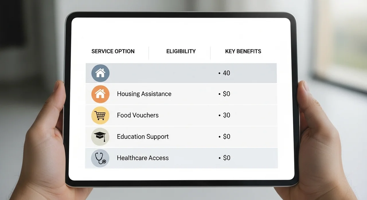 지원 대상 및 서비스 종류 한눈에 보기