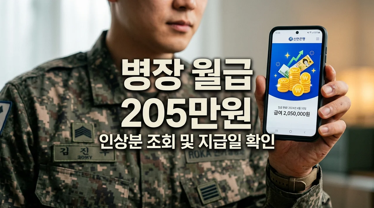 병사 월급 인상분 조회 방법 및 2026년 계급별 급여 실수령액 총정리