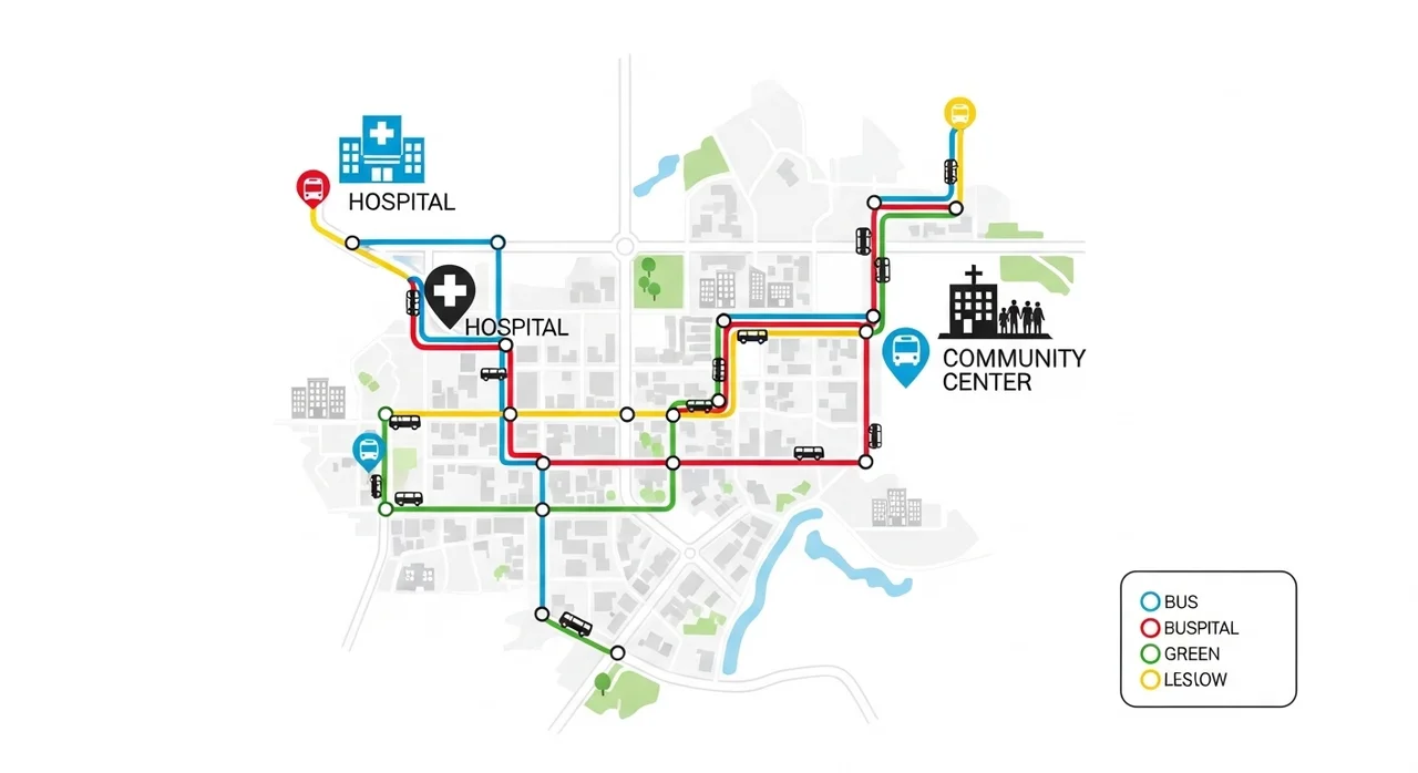 광진동행버스 노선 및 주요 정류장 안내