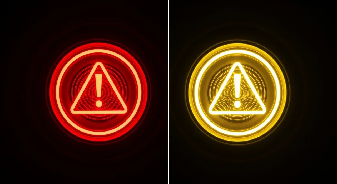 자동차 경고등 색깔의 법칙: 빨강 vs 노랑 차이점