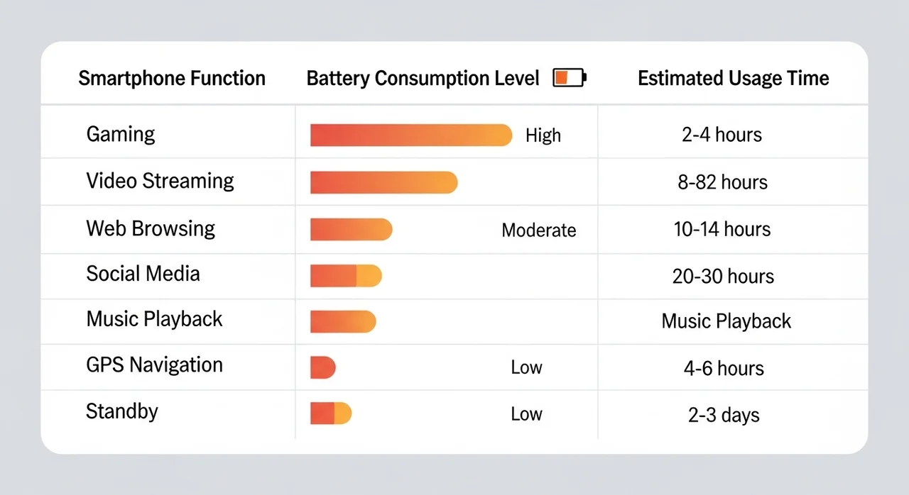 배터리 소모 주범! 한눈에 비교하는 소모 요인