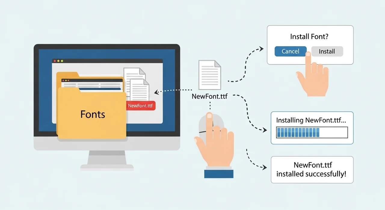 폰트 설치 및 적용 방법 (30초 컷)