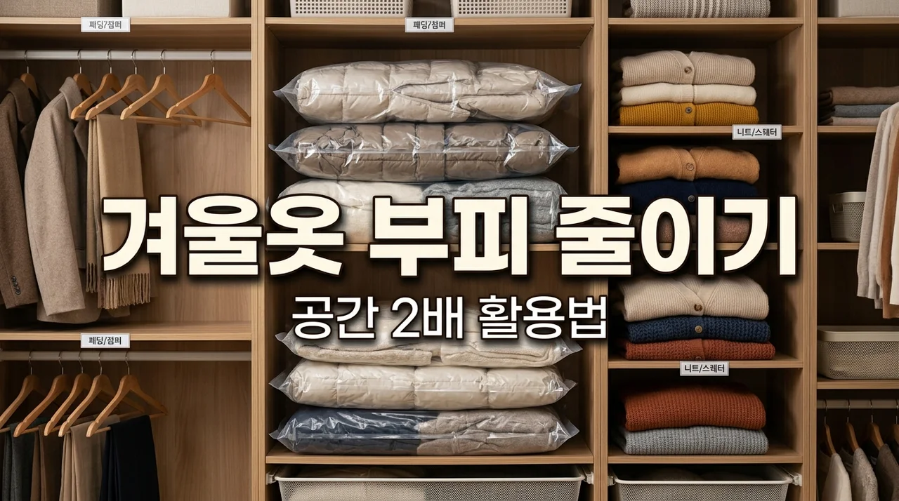 겨울옷 부피 줄여서 보관하는 법: 옷장 공간 2배 넓히는 수납 꿀팁