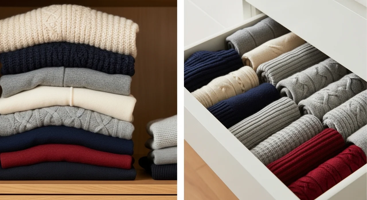 니트와 가디건, 늘어짐 없이 부피 줄이는 법