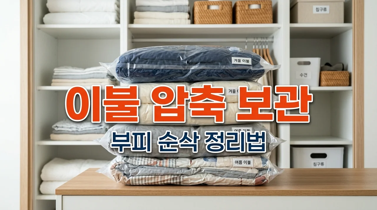 두꺼운 이불 압축 보관하기: 부피 1/3로 줄이는 완벽 정리 꿀팁