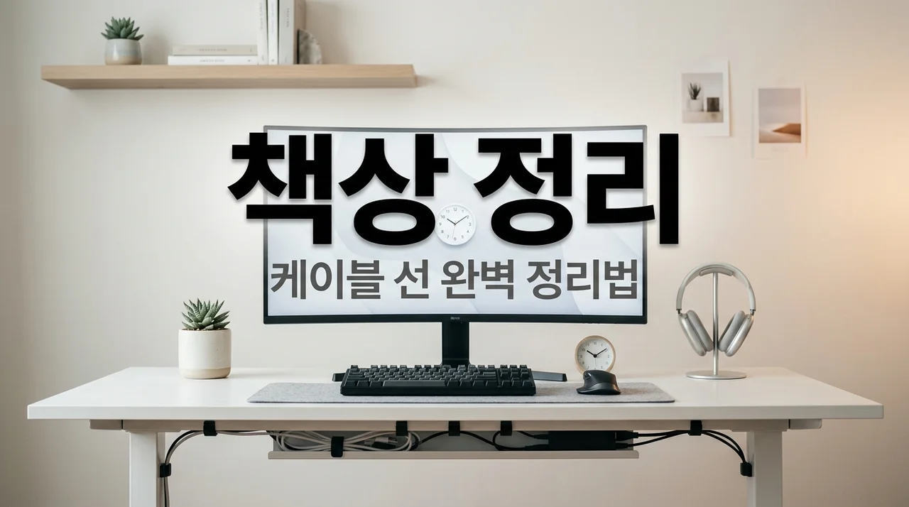 너저분한 책상 위 케이블 선 정리, 5분 만에 해결하는 깔끔한 수납 꿀팁