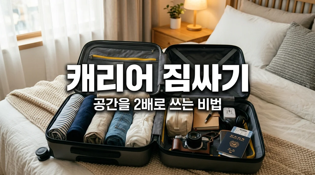 여행용 캐리어 짐 싸기 팁 7가지! 공간 2배 활용하는 압축 파우치 노하우