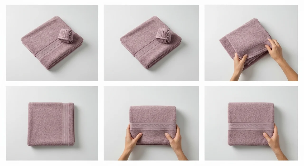 초간단 5초 완성, 호텔식 수건 접기 스텝 가이드