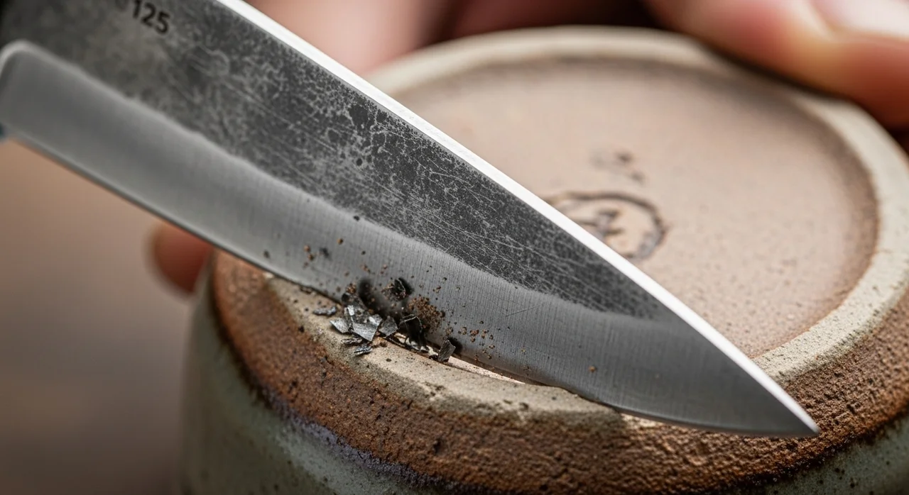 도자기 컵을 활용한 칼 연마 가이드