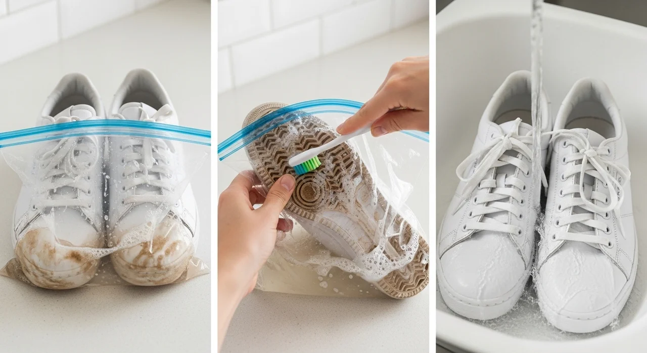 단계별 지퍼백 과탄산소다 세탁법