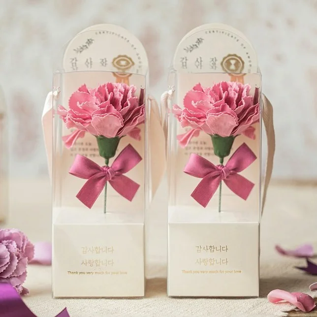 뷰티풀데코센스 비누꽃 한 송이 감사장 카네이션 2종 세트, 마브, 1개