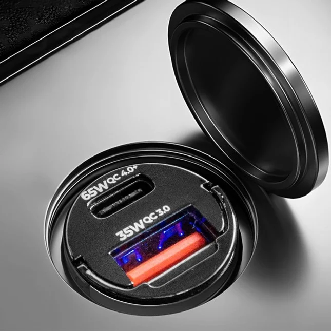 벤딕트 65W QC4.0+PD3.0 초고속 차량용 시거잭 충전기 매립형, 더볼트 미니, 혼합색상