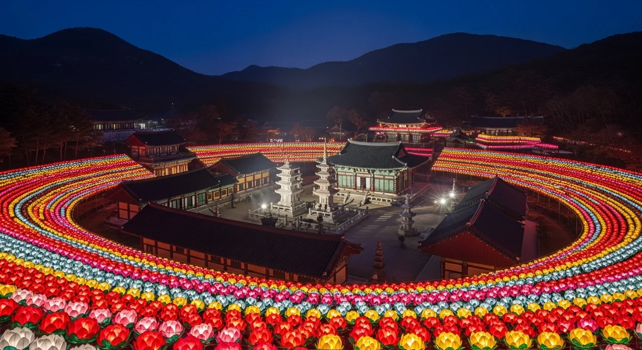 부산의 밤을 수놓는 빛의 향연, 삼광사 연등축제