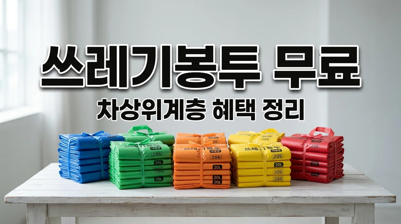 쓰레기봉투 무상지원, 차상위계층이라면 돈 주고 사지 마세요! 신청방법 및 혜택 총정리