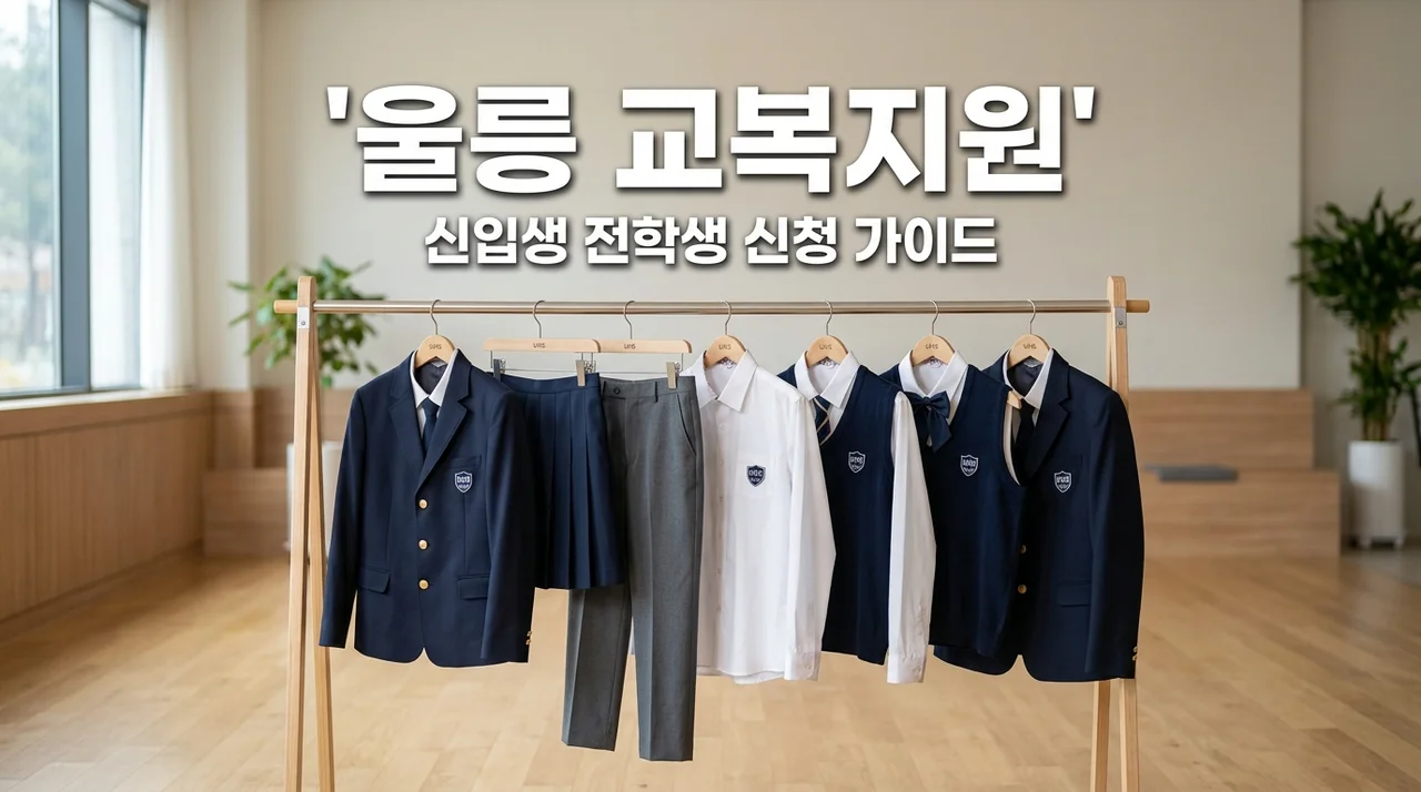 울릉도 중학생 고등학생 신입생 교복 지원 신청 방법 (전학생 포함)