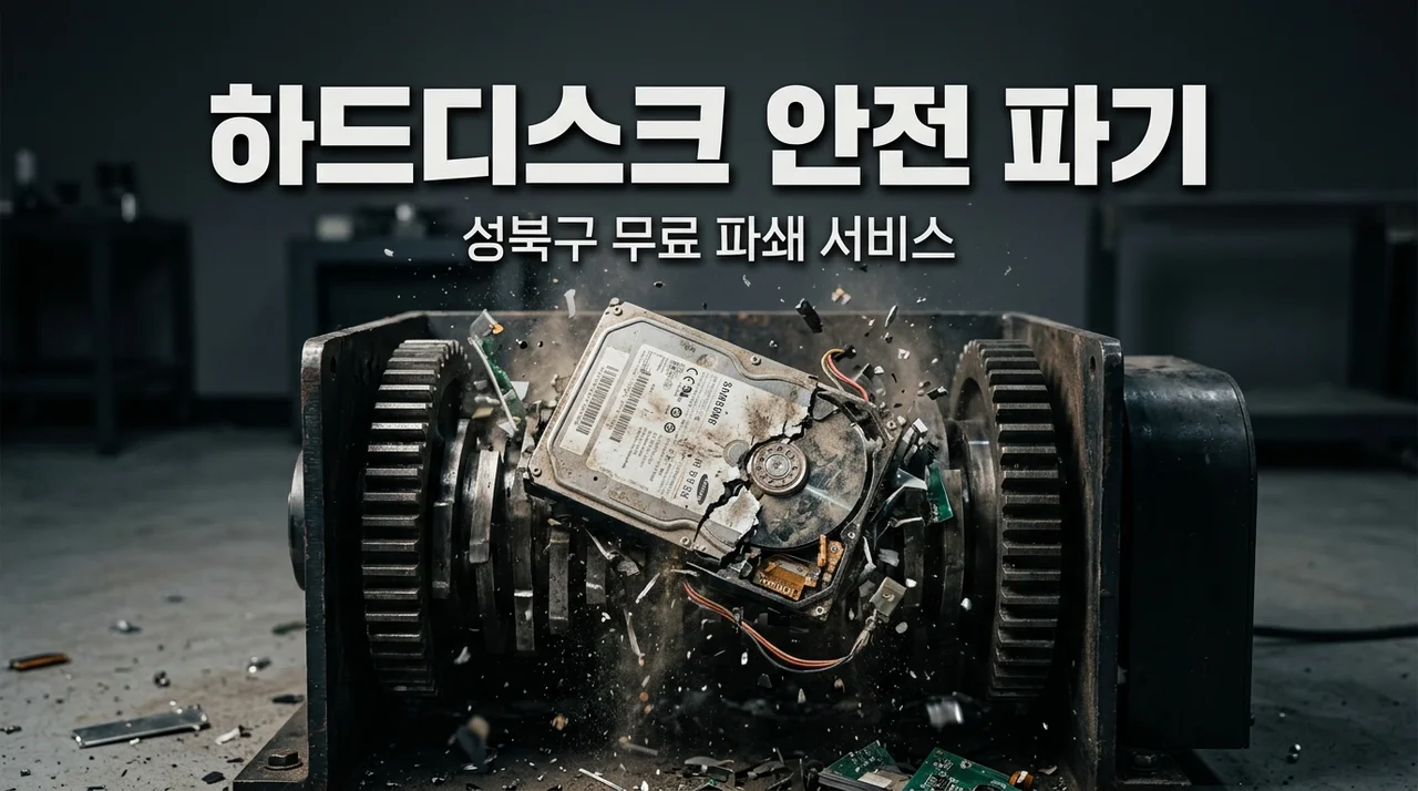 성북구 하드디스크 무료파기 신청법, 오래된 PC 하드 안전 처분