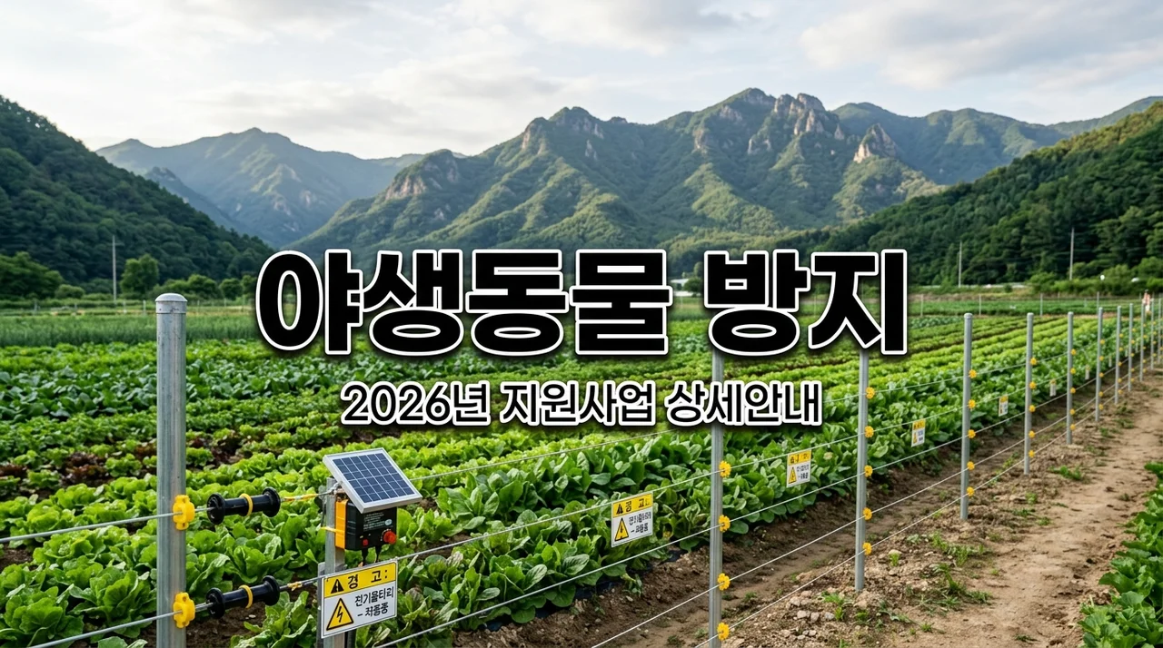 2026 야생동물 피해예방시설 설치 지원 신청방법 및 대상 정리
