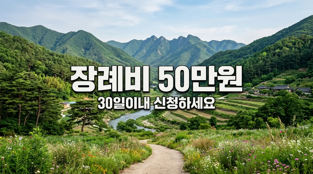 봉화군 장례 비용 50만원 아끼는 법! 화장장려금 '30일 이내' 신청하세요