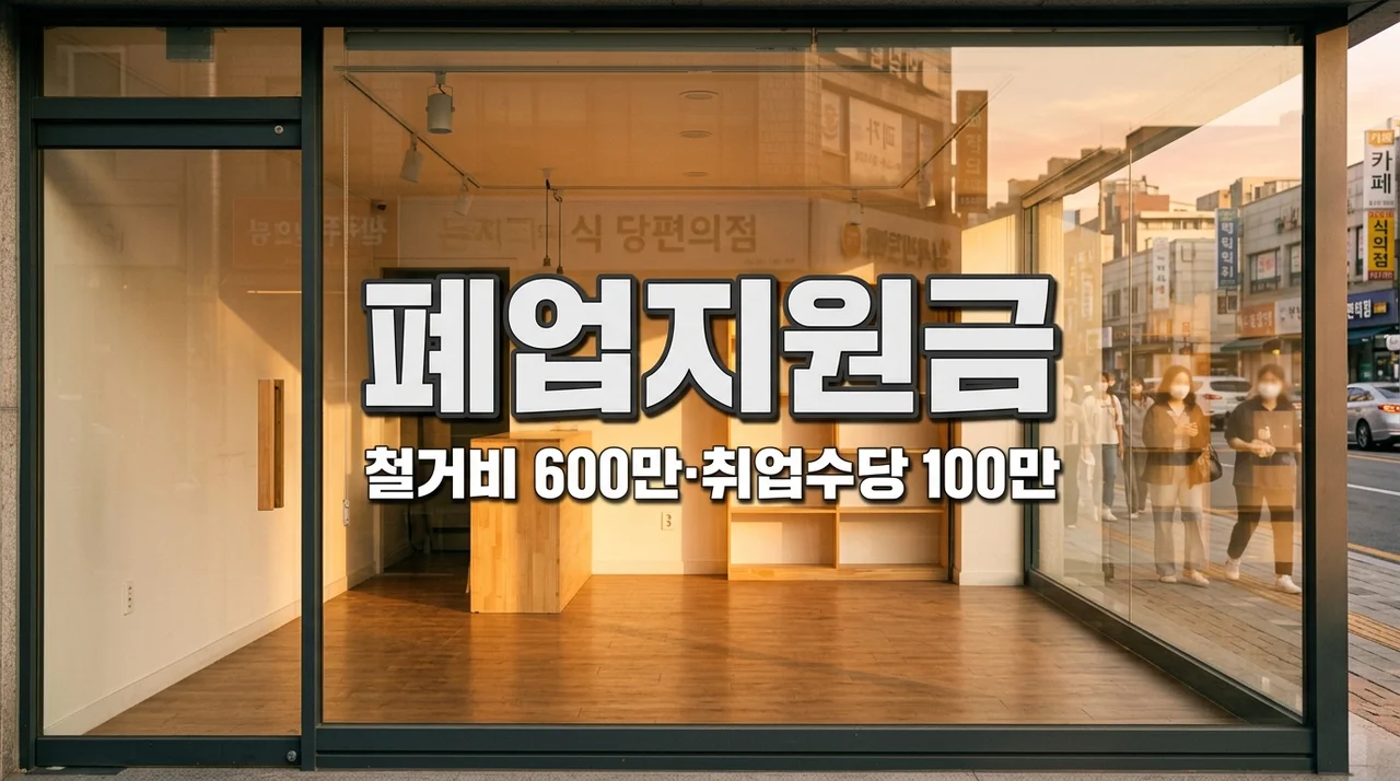 소상공인 폐업지원금 신청 가이드: 점포 철거비 최대 600만 원과 취업수당 100만 원 받기
