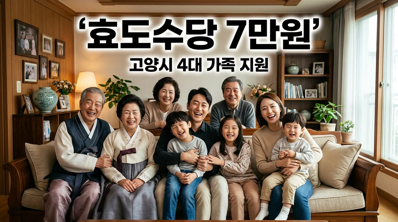 고양시 효도수당 신청 자격 방법: 4대 가족 매달 7만원 지급