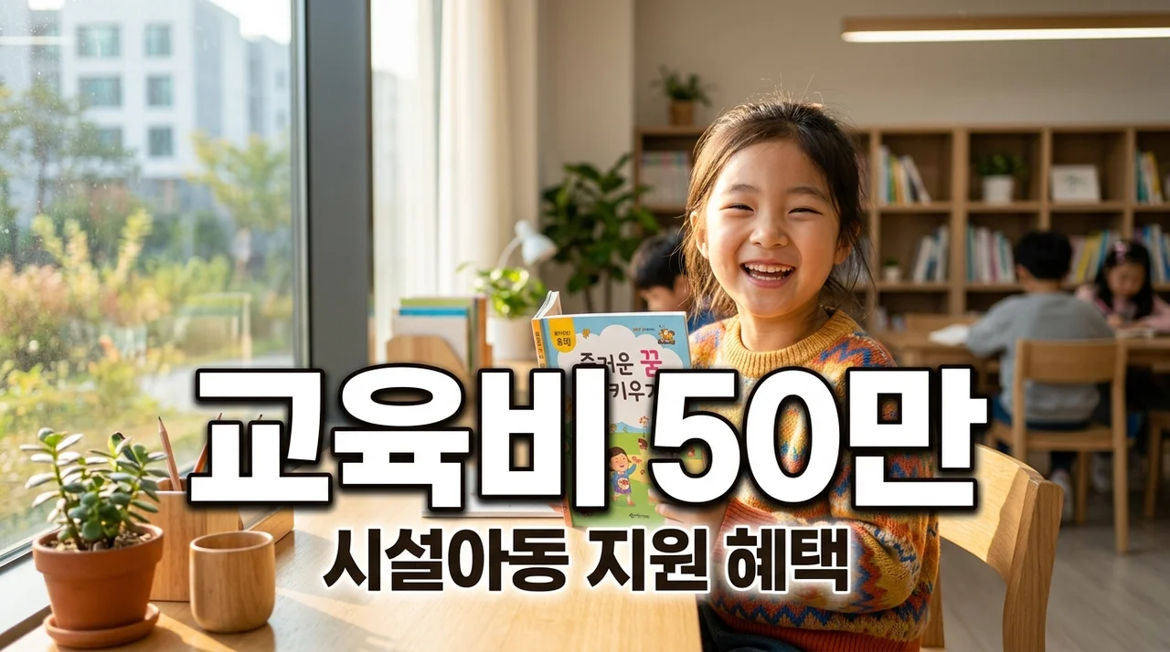학원비 걱정 뚝! 시설 아동 1인당 50만원 교육비 지원 가이드