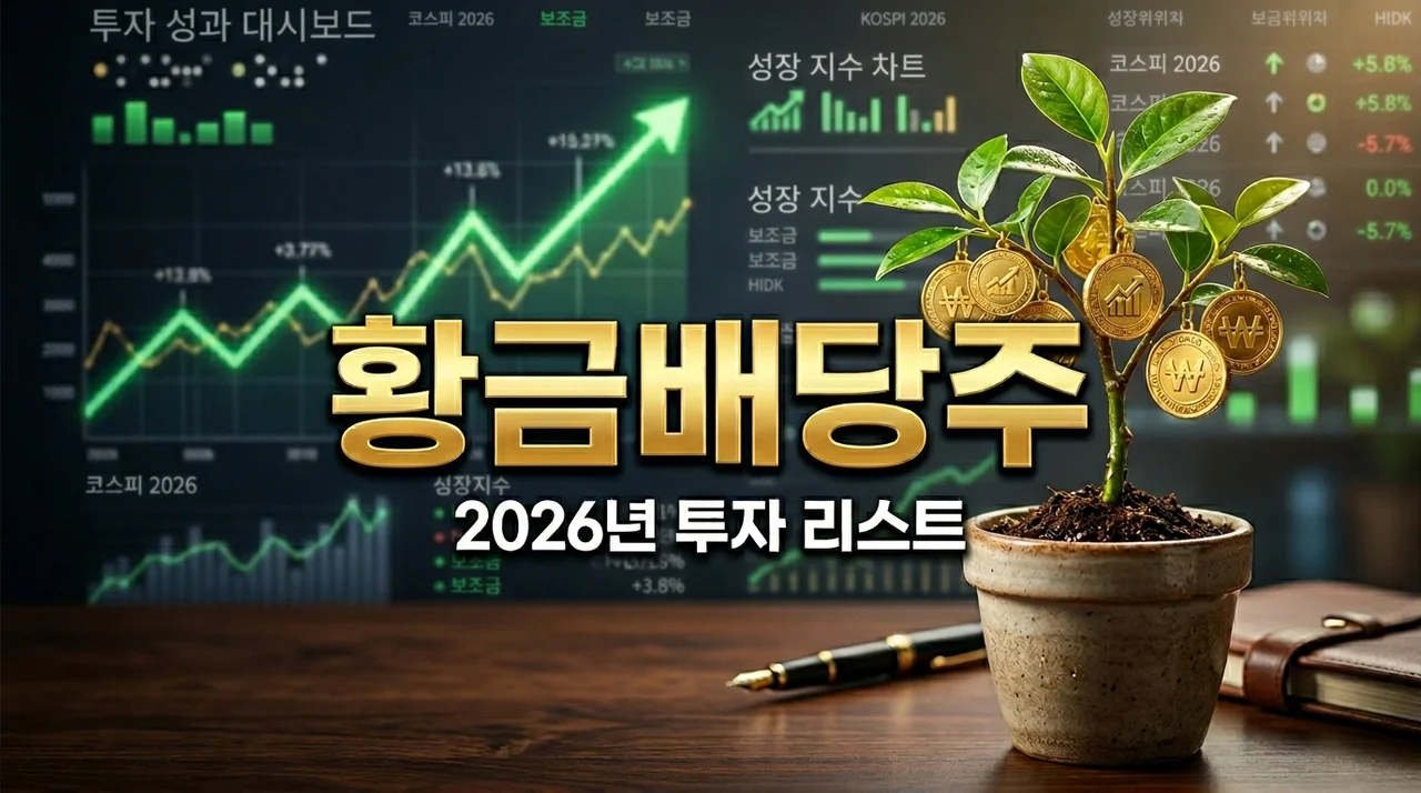 황금배당주 리스트 TOP 5와 2026년 현명한 배당 투자 전략
