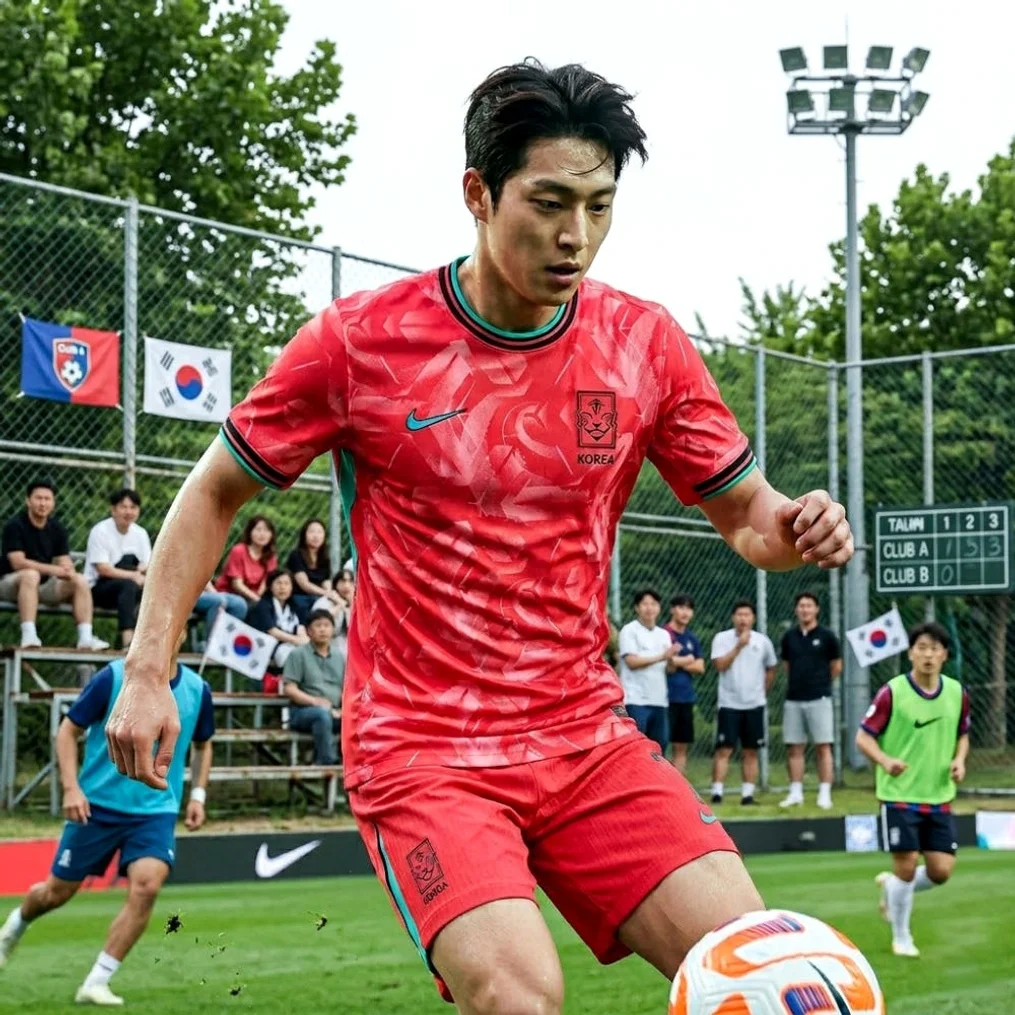 나이키 드라이핏 대한민국 국대 유니폼 커플 응원복 축구복 반팔 티셔츠 레드 상세 이미지 1