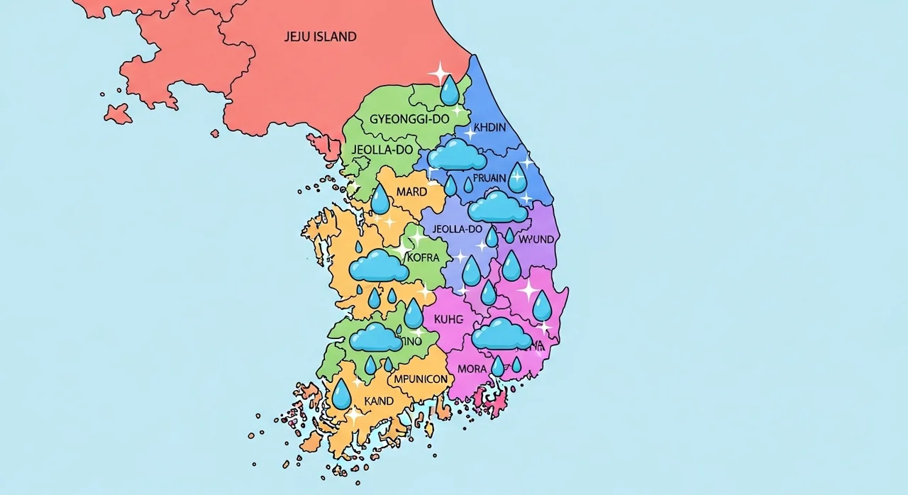 지역별 장마 시작일과 예상 강수량 비교하기