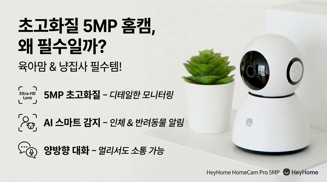 헤이홈 홈캠 Pro 5MP, 육아와 반려묘 집사들의 필수템인 이유