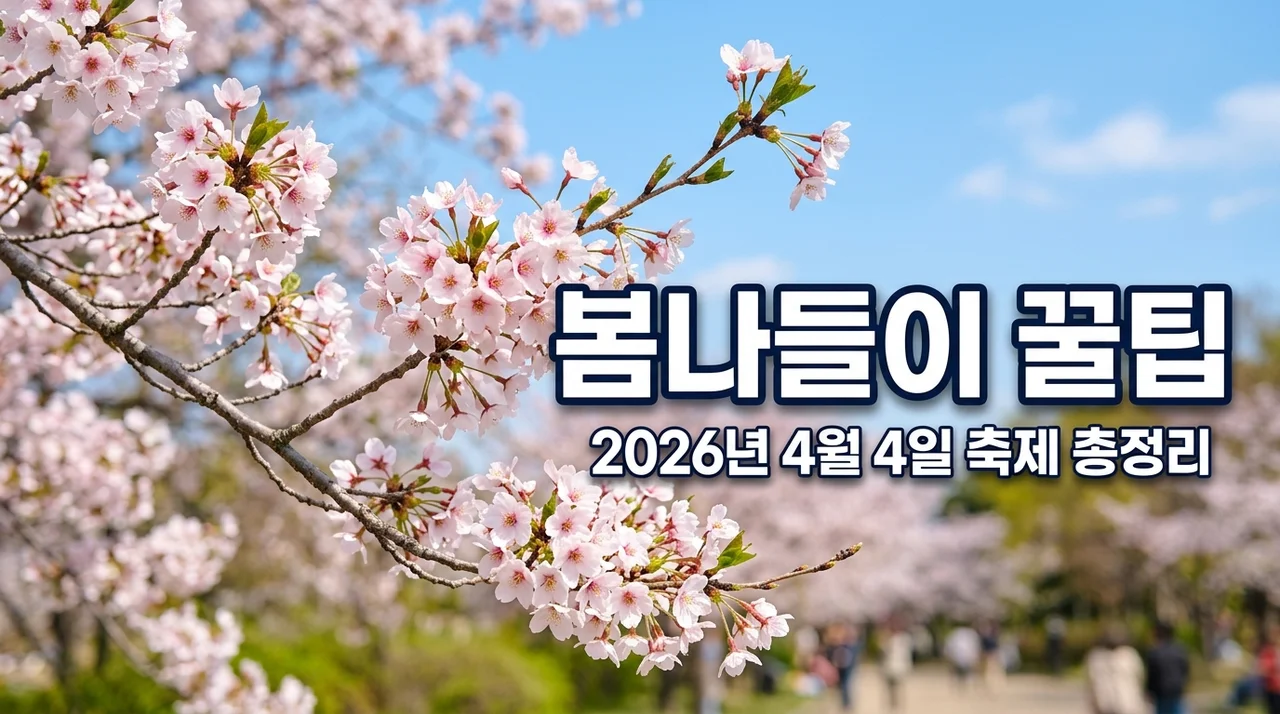 2026년 4월 4일 봄나들이 명소 추천! 전국 벚꽃 축제와 주차 팁
