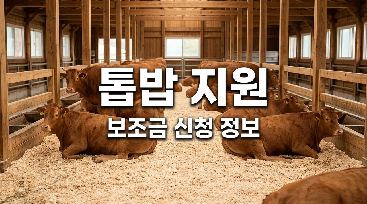 축산농가 톱밥 지원 신청방법 및 가축분뇨 수분조절재 보조금 안내