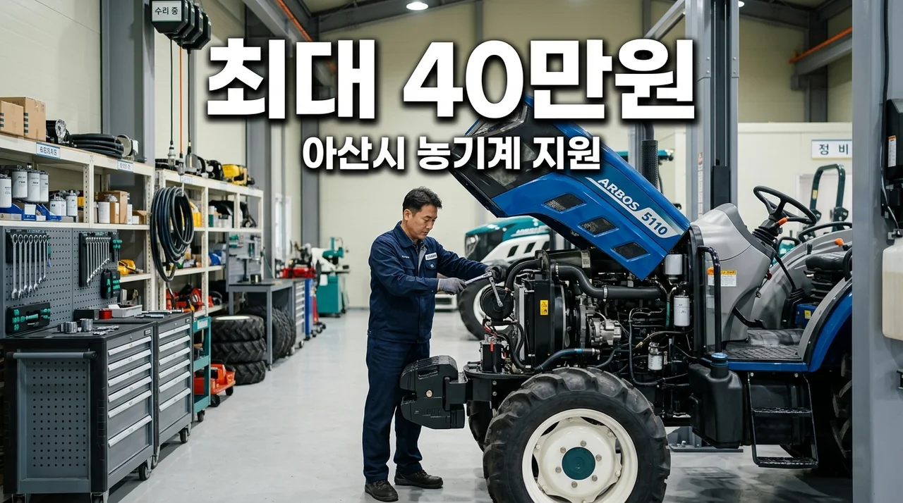 아산시 농업기계 수리부품대금 지원 신청방법 최대 40만원 혜택