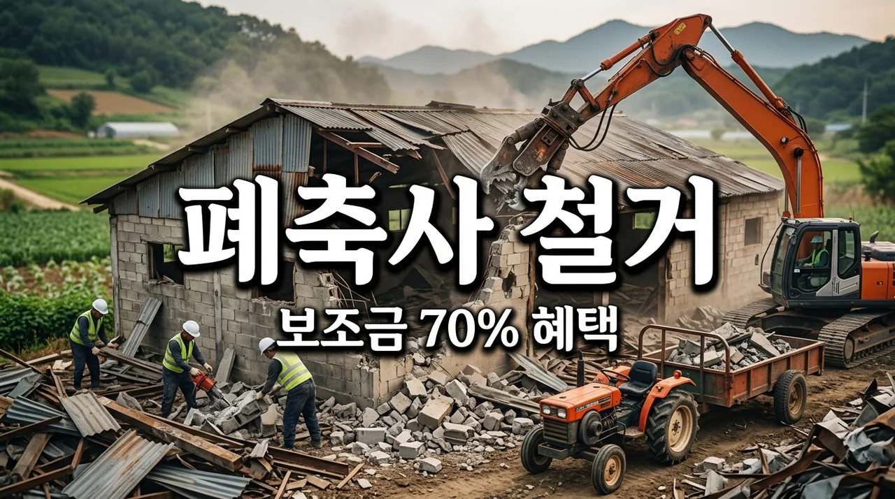 2026 폐축사 철거 지원금 신청 방법, 보조금 70% 조건 총정리