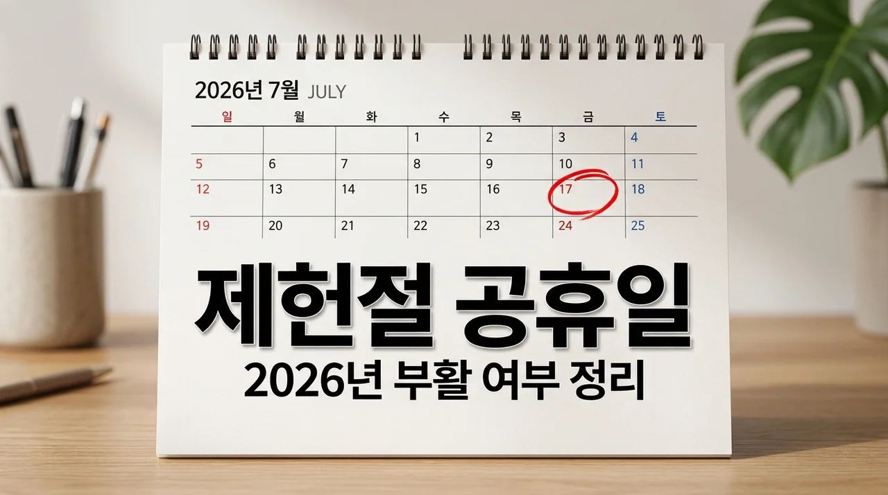 제헌절 공휴일 재지정, 2026년부터 다시 쉬는 날 될까?