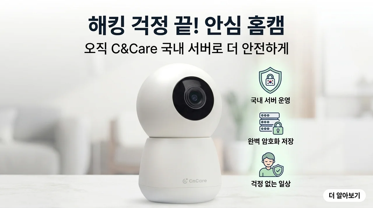 씨앤케어 홈캠, 국내 서버로 해킹 걱정 없이 안심하는 이유