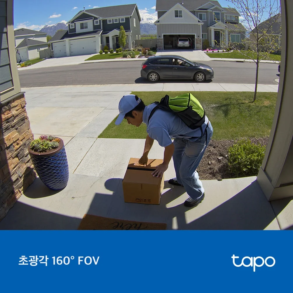 티피링크 Tapo D205 현관 카메라 스마트 미니 도어벨 2K 300만화소 CCTV 무선 배터리 충전 인터폰 초인종 상세 이미지 4